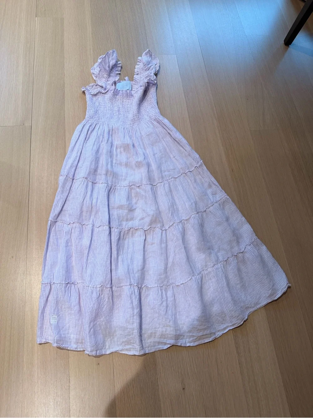 100% Linen Hill House Lavender Smocked Nap Dress sz small - Picture 6 of 8